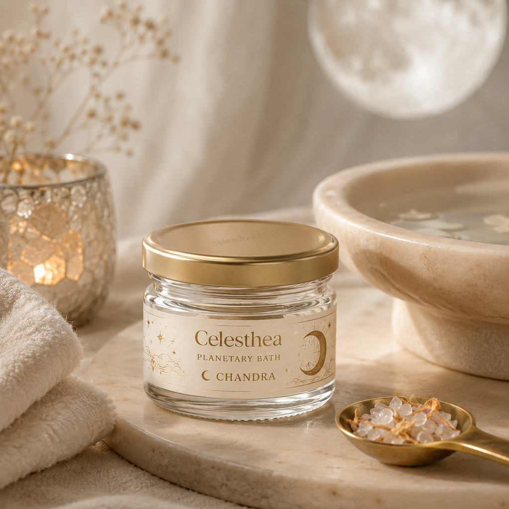 Celesthea Chandra Planetary Bath - lifestyle bath scene