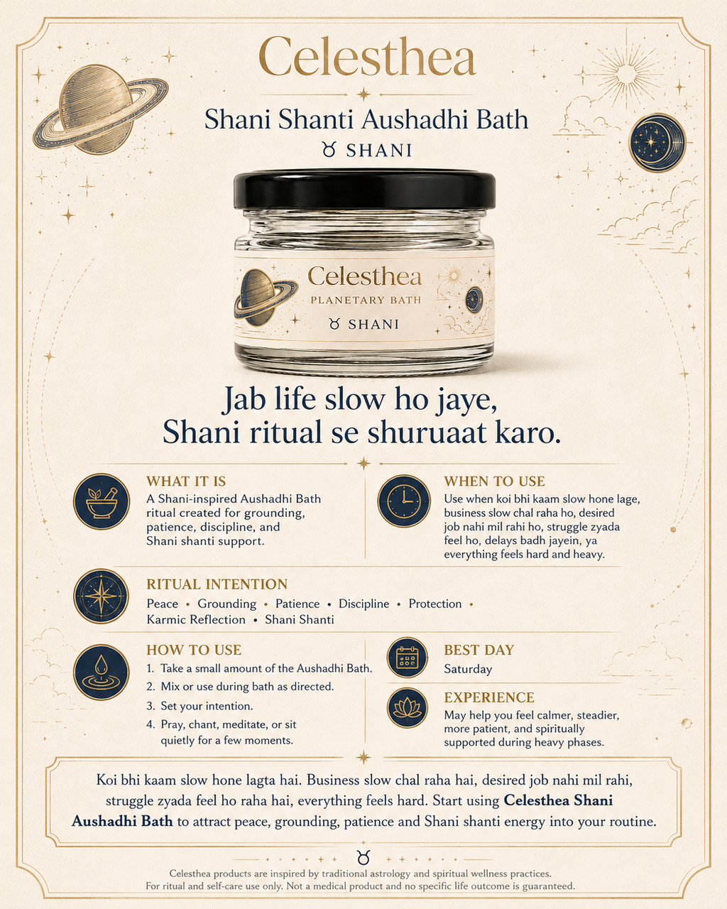 Celesthea Shani Shanti Planetary Bath - product info card
