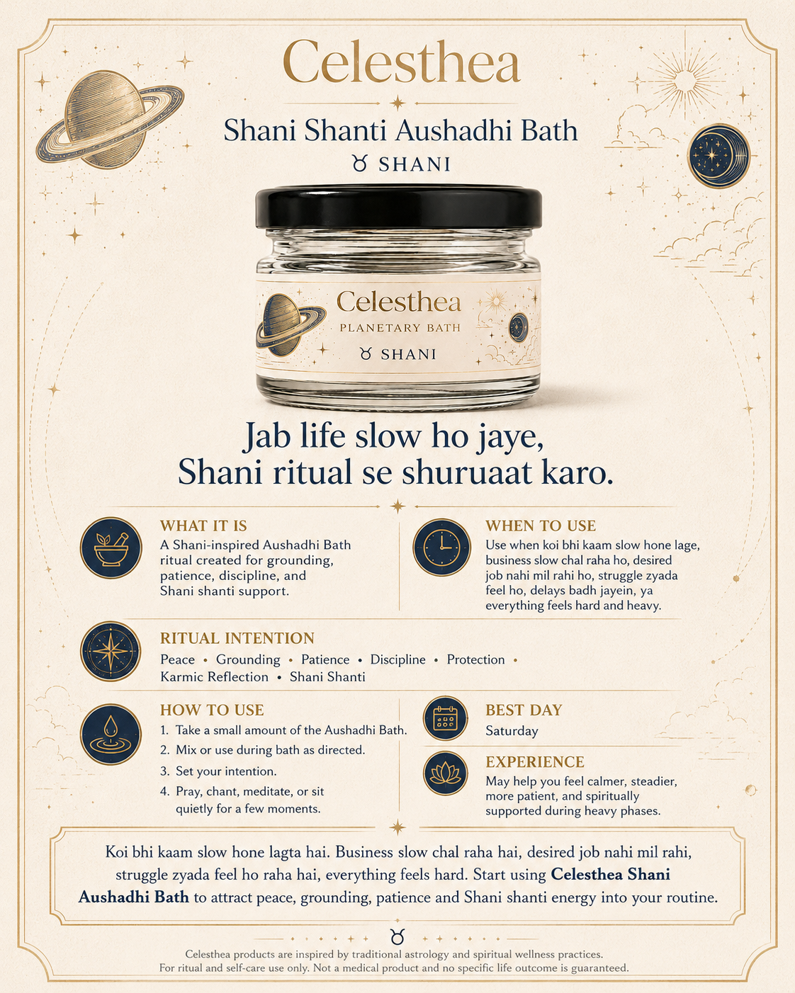 Celesthea Shani Shanti Planetary Bath - product info card