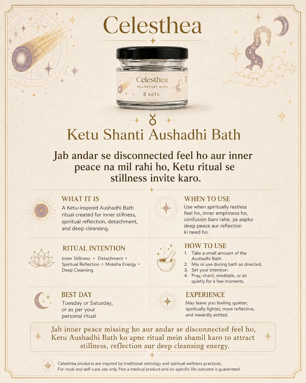 Celesthea Ketu Shanti Planetary Bath - product info card