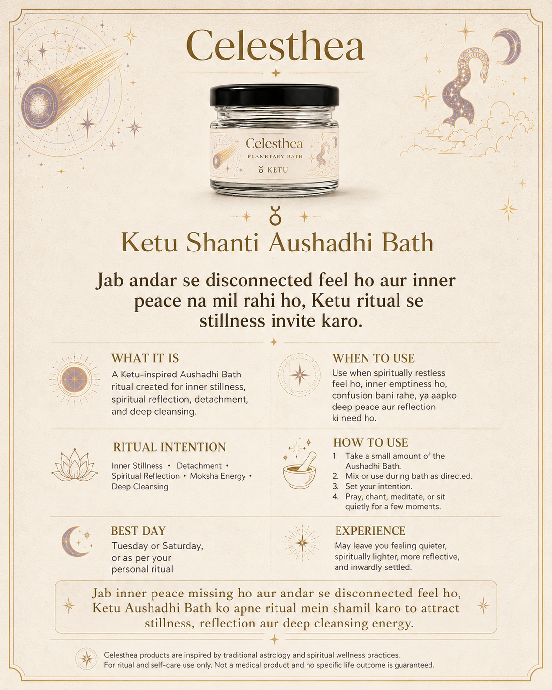 Celesthea Ketu Shanti Planetary Bath - product info card